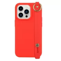 Candy Color iPhone 14 Pro Max TPU Case with Hand Strap - Red