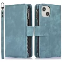 iPhone 14 Plus Wallet Case with Wrist & Shoulder Strap - Baby Blue
