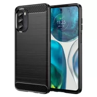 Motorola Moto G52 Brushed TPU Case - Carbon Fiber - Black
