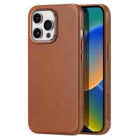Dux Ducis Naples iPhone 14 Pro Max Leather Coated Case - Brown