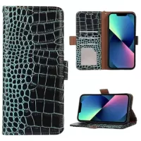 Crocodile Series iPhone 13 Wallet Leather Case with RFID - Green