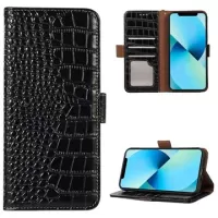 Crocodile Series Nokia C21 Wallet Leather Case with RFID - Black