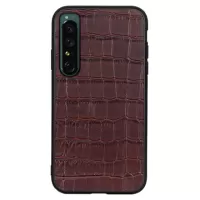 Crocodile Series Sony Xperia 1 IV Hybrid Case - Brown