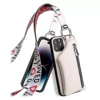 Strap Series iPhone 14 Pro Max Case with Detachable Wallet - White