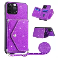 Stardust iPhone 14 Pro Case with Card Holder - Purple