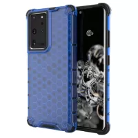 Honeycomb Armored Samsung Galaxy S22 Ultra 5G Hybrid Case - Blue