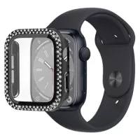 Rhinestone Decorative Apple Watch Series 8/7 Case with Screen Protector - 45mm - Black