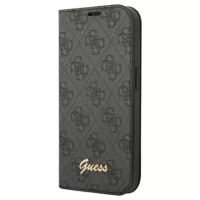 Guess 4G Metal Gold Logo iPhone 14 Pro Max Flip Case - Black