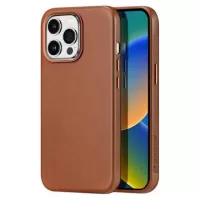 Dux Ducis Naples iPhone 14 Pro Leather Coated Case - Brown