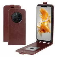 Huawei Mate 50 Pro Vertical Flip Case with Card Slot - Brown