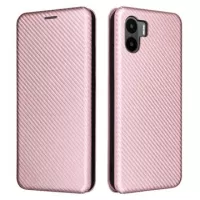Xiaomi Redmi A1 Flip Case - Carbon Fiber - Rose Gold