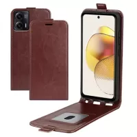 Motorola Moto G73 Vertical Flip Case with Card Slot - Brown