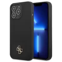 Guess 4G Metal Logo iPhone 13 Pro Silicone Case - Black