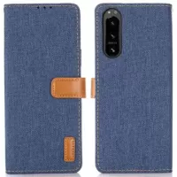 Jeans Series Sony Xperia 5 IV Wallet Case - Dark Blue