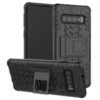 Anti-Slip Samsung Galaxy S10+ Hybrid Case with Stand - Black