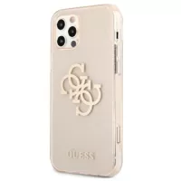 Guess Glitter 4G Big Logo iPhone 12 Pro Max Hybrid Case - Gold