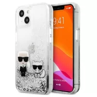 Karl Lagerfeld Liquid Glitter Karl & Choupette iPhone 13 Mini Case - Silver