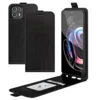 Motorola Edge 20 Lite Vertical Flip Case with Card Holder - Black