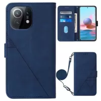 Line Series Xiaomi Mi 11 Wallet Case - Blue
