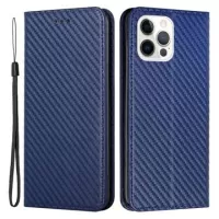 iPhone 14 Pro Max Wallet Case - Carbon Fiber - Blue