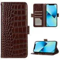 Crocodile Series Nokia C21 Wallet Leather Case with RFID - Brown