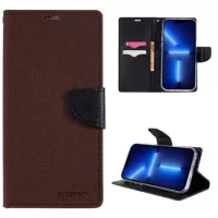 Mercury Goospery Fancy Diary iPhone 14 Pro Max Wallet Case - Brown