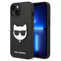 Karl Lagerfeld Saffiano Choupette Head Patch iPhone 14 Case - Black