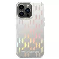 Karl Lagerfeld Iridescent Monogram iPhone 14 Pro Case - Silver