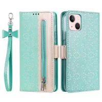 Lace Pattern iPhone 14 Wallet Case - Green