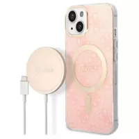 Guess 4G Edition Bundle Pack iPhone 14 Plus Case & Wireless Charger - Pink