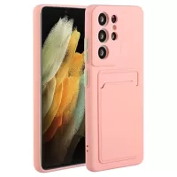 Samsung Galaxy S23 Ultra 5G TPU Case with Card Holder - Pink
