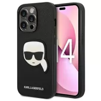 Karl Lagerfeld Saffiano Karl\'s Head iPhone 14 Pro Max Case - Black
