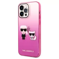 Karl Lagerfeld Gradient Karl & Choupette iPhone 14 Pro Max Case - Pink