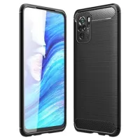 Xiaomi Redmi Note 10/10S Brushed TPU Case - Carbon Fiber - Black
