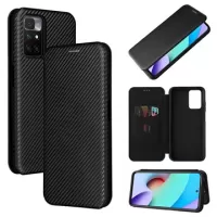 Xiaomi Redmi 10/10 Prime Flip Case - Carbon Fiber - Black