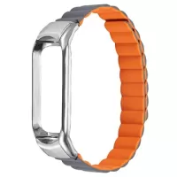 Xiaomi Mi Band 5/6 Magnetic Silicone Sports Strap - Orange / Grey