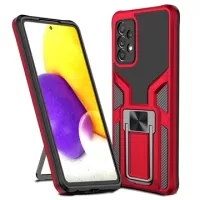 Samsung Galaxy A72 5G Hybrid Case with Metal Kickstand - Red