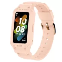 Rugged TPU Case with Strap - Honor Band 6, Huawei Band 6, Band 7 - Pink