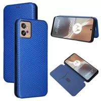 Motorola Moto G32 Flip Case - Carbon Fiber - Blue