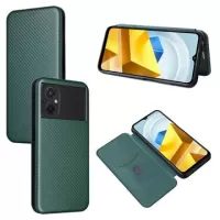 Xiaomi Poco M5 Flip Case - Carbon Fiber - Green