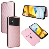 Xiaomi Poco M5 Flip Case - Carbon Fiber - Rose Gold