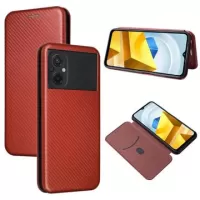Xiaomi Poco M5 Flip Case - Carbon Fiber - Red