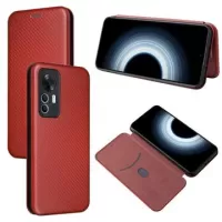 Xiaomi 12T/12T Pro Flip Case - Carbon Fiber - Red