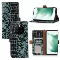 Crocodile Series Huawei Mate 50 Wallet Leather Case with RFID - Green