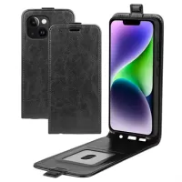 iPhone 15 Plus Vertical Flip Case with Card Slot - Black