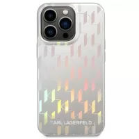 Karl Lagerfeld Iridescent Monogram iPhone 14 Pro Max Case - Silver