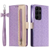 Lace Pattern Samsung Galaxy S23 Ultra 5G Wallet Case - Purple
