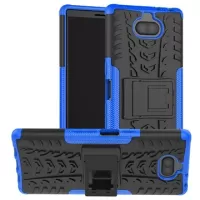 Anti-Slip Sony Xperia 10 Plus Hybrid Case with Stand - Blue / Black