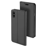 Dux Ducis Skin Pro iPhone XS Max Flip Case with Card Slot - Dark Grey