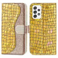 Croco Bling Series Samsung Galaxy A53 5G Wallet Case - Gold